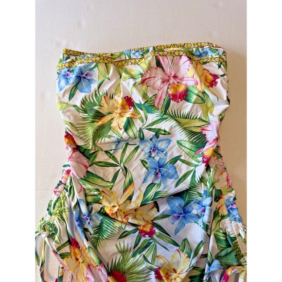 S/P  Tommy Bahamma Blue Orchid Garden Bandini Tankini Swimsuit Hawaiian Tropical - Picture 4 of 10